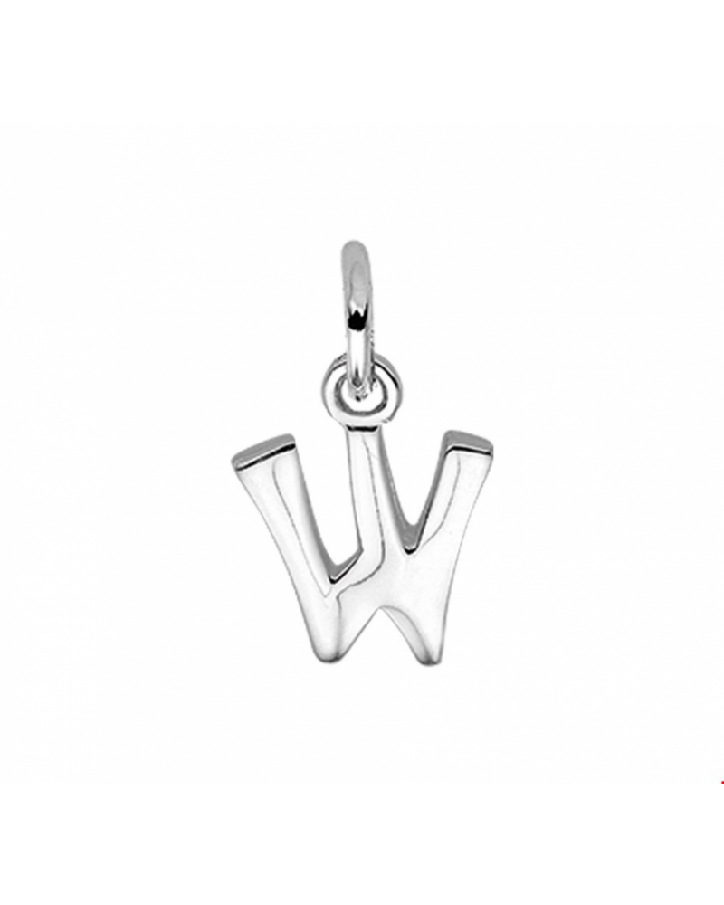 zilveren hanger letter W - 17685