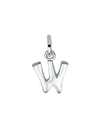 zilveren hanger letter W - 17685