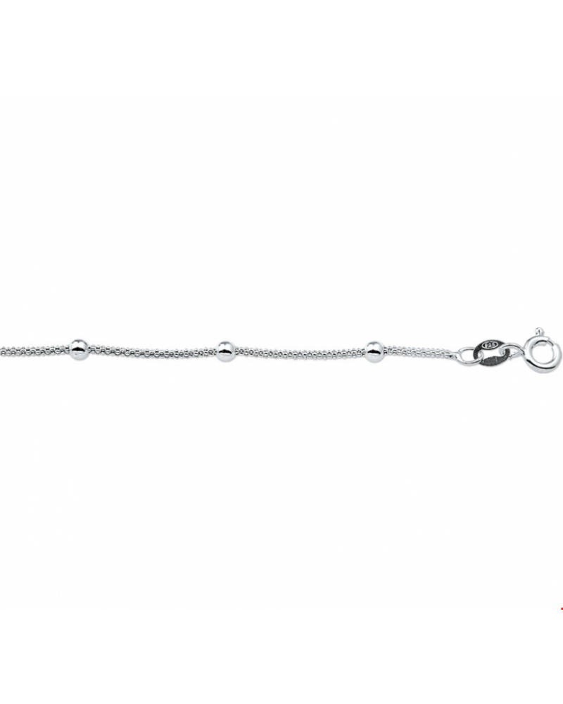 Zilveren Collier bolletjes 3,0 mm 42 + 3 cm - 14908 Zilveren Collier bolletjes 3,0 mm 42 + 3 cm - 14908