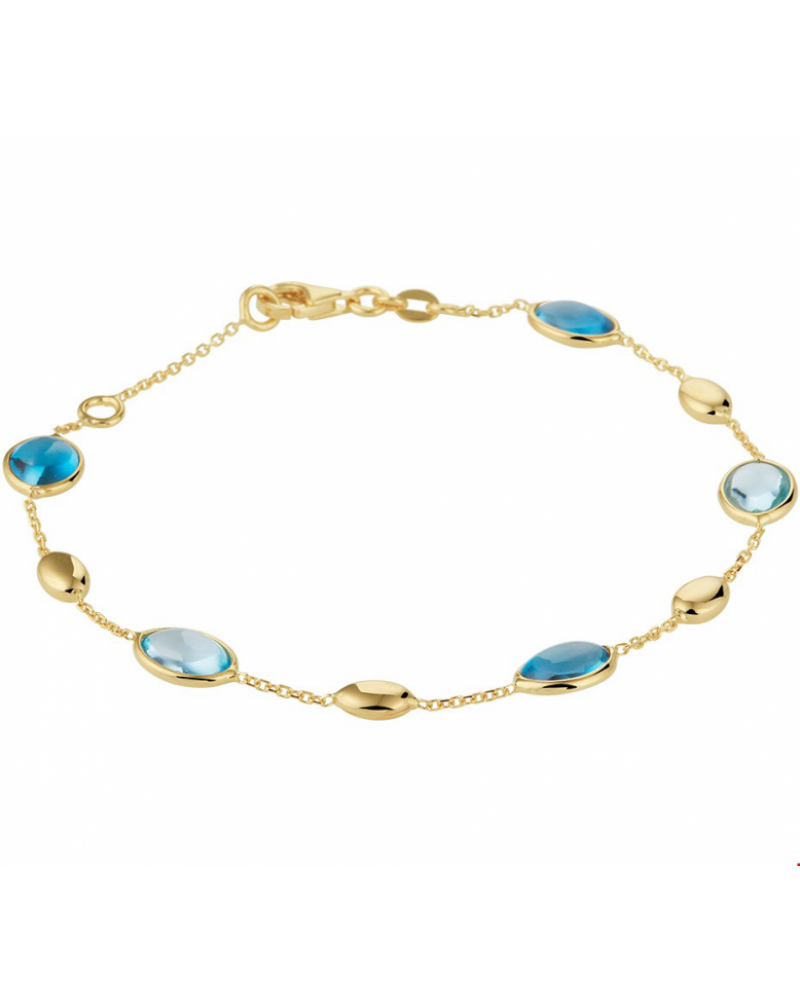Armband London blue en blauw topaas 7mm 17-19cm - 10301 Armband London blue en blauw topaas 7mm 17-19cm - 10301