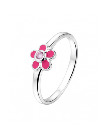 Ring bloem en zirkonia - 14984