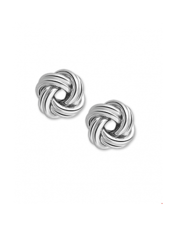 zilver gerhodineerd Oorknop knoop - 10268