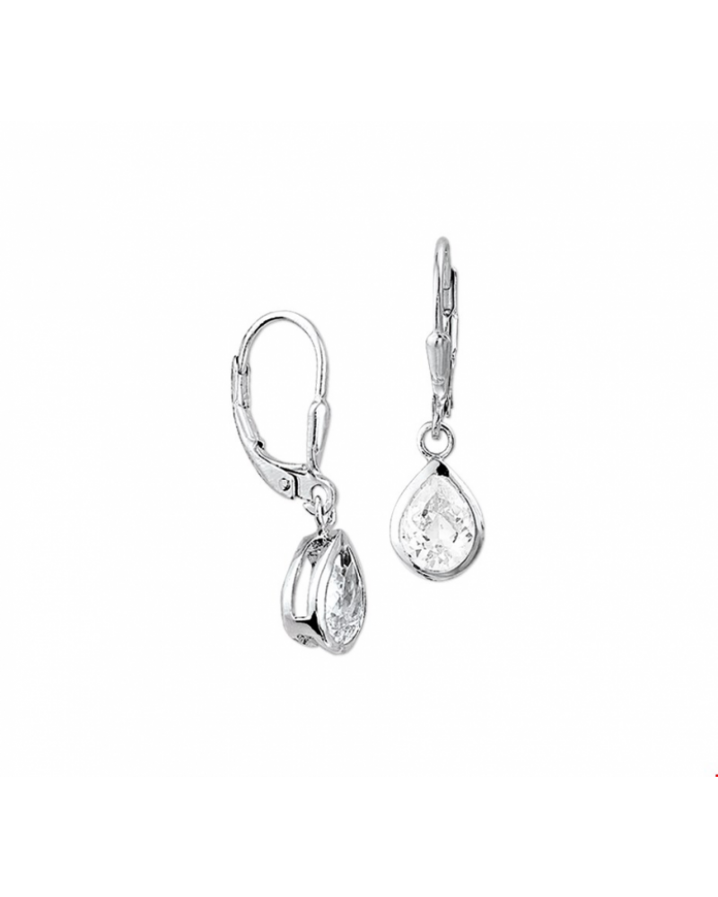 Oorhangers zirkonia brisur haak - 10228