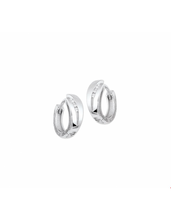 Klapoorringen zirkonia poli/mat - 10135