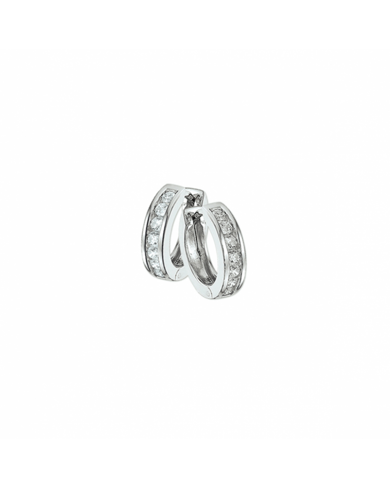 zilver gerhodineerde Klapoorringen met zirkonia - 10129 zilver gerhodineerde Klapoorringen met zirkonia - 10129