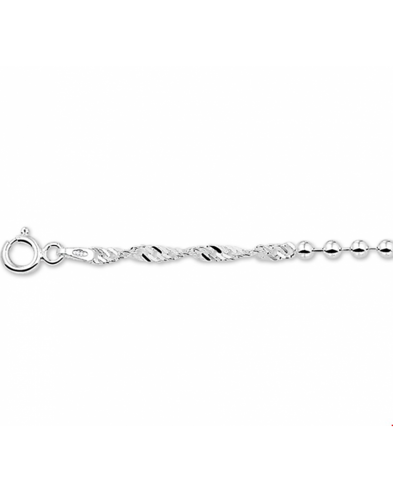 Armband singapore en bolletjes 18 cm - 10017 Armband singapore en bolletjes 18 cm - 10017