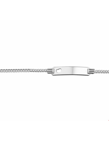 Graveerarmband hart gourmet plaat 4,8mm 13 - 15 cm - 10014