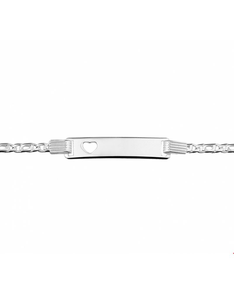 Graveerarmband hart plaat 6 mm 16-18 cm - 10013