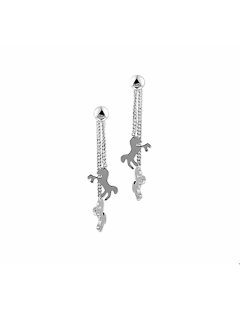 zilveren Oorhangers paard - 10078