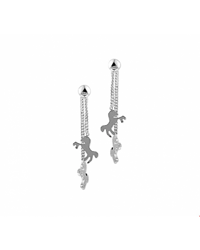 zilveren Oorhangers paard - 10078