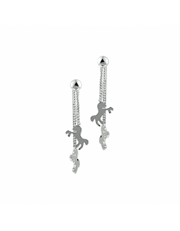 zilveren Oorhangers paard - 10078