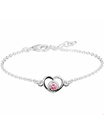 armband hart en zirkonia 13 - 15 cm - 10103