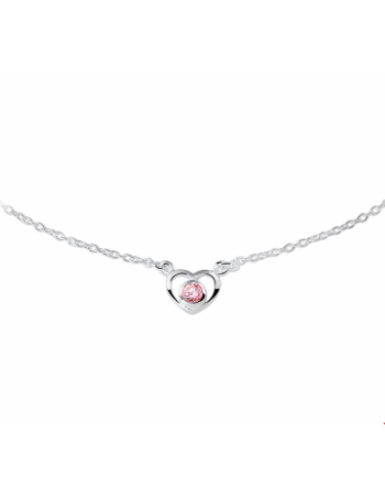 Collier hart en zirkonia 36 - 38 cm - 10101