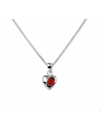 collier hartje lieveheersbeestje 36 + 4 cm - 10087 collier hartje lieveheersbeestje 36 + 4 cm - 10087