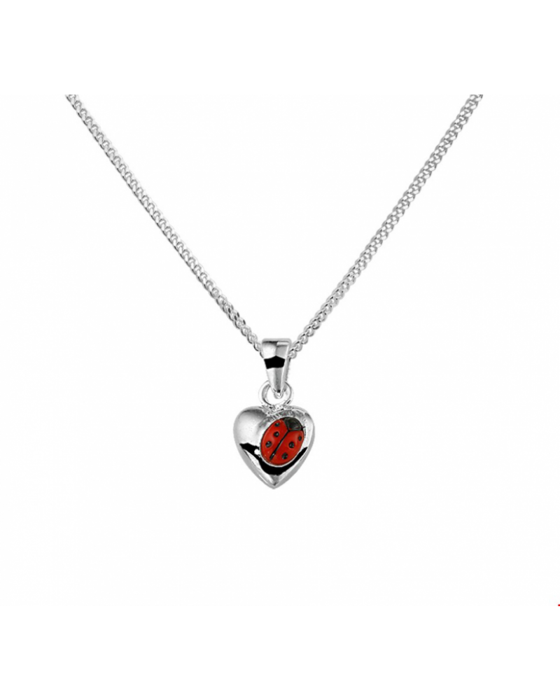 collier hartje lieveheersbeestje 36 + 4 cm - 10087 collier hartje lieveheersbeestje 36 + 4 cm - 10087