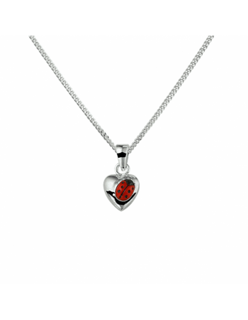 collier hartje lieveheersbeestje 36 + 4 cm - 10087 collier hartje lieveheersbeestje 36 + 4 cm - 10087