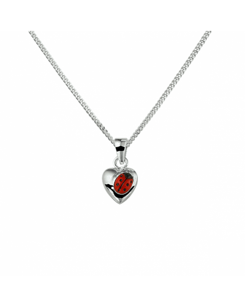 collier hartje lieveheersbeestje 36 + 4 cm - 10087 collier hartje lieveheersbeestje 36 + 4 cm - 10087