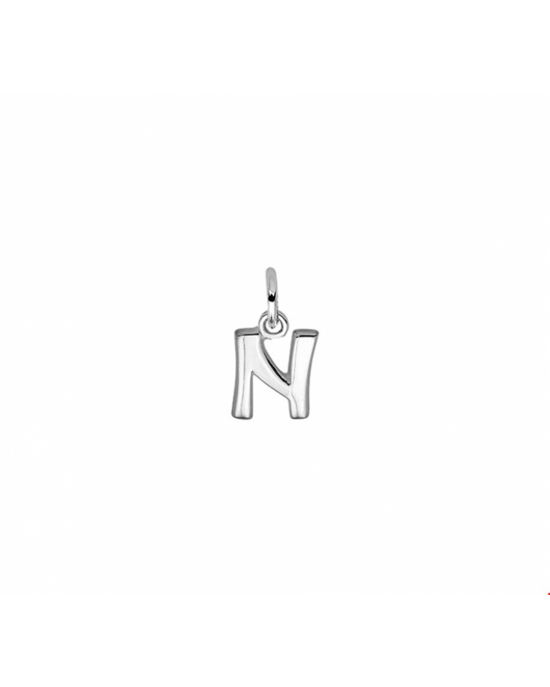 zilveren hanger letter N - 17687