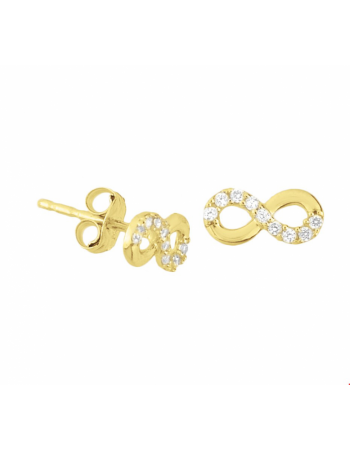 14 krt oorknoppen infinity zirkonia - 17115 14 krt oorknoppen infinity zirkonia - 17115