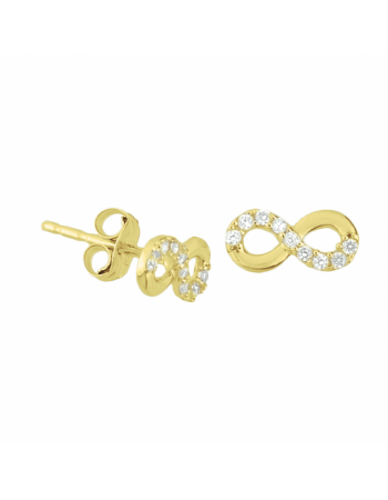 14 krt oorknoppen infinity zirkonia - 17115 14 krt oorknoppen infinity zirkonia - 17115