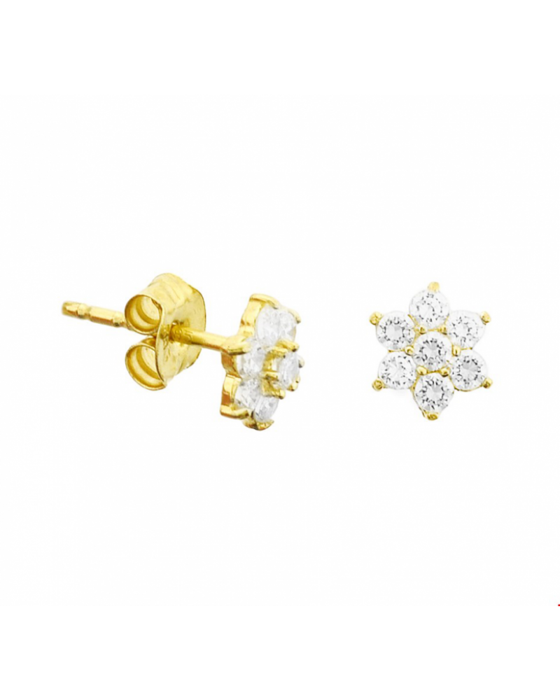 14 krt oorknoppen zirkonia halo - 17108