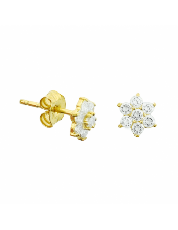 14 krt oorknoppen zirkonia halo - 17108