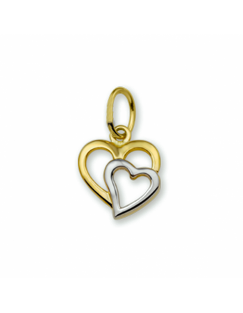 14 krt  bicolor hanger hart - 17145
