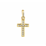 14 krt hanger kruis en zirkonia - 17198