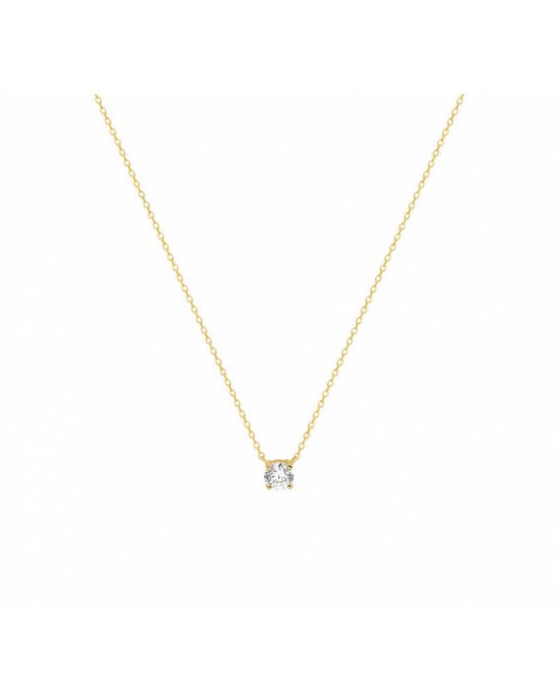 14 krt collier zirkonia 0,8 mm 42 cm - 17068