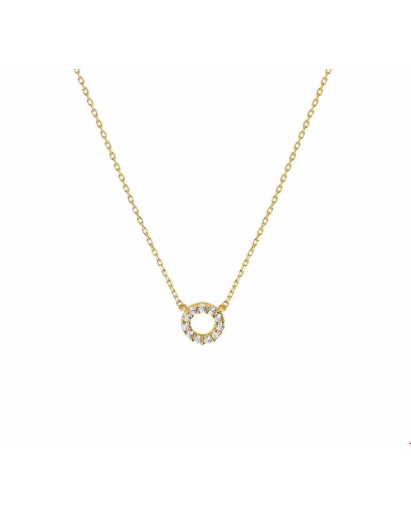 14 krt collier zirkonia 0,8 mm 40 + 4 cm - 17069 14 krt collier zirkonia 0,8 mm 40 + 4 cm - 17069