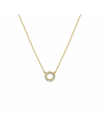 14 krt collier zirkonia 0,8 mm 40 + 4 cm - 17069 14 krt collier zirkonia 0,8 mm 40 + 4 cm - 17069