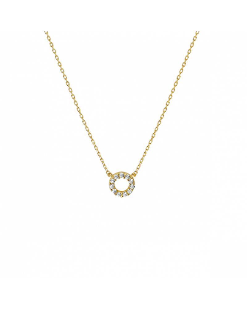 14 krt collier zirkonia 0,8 mm 40 + 4 cm - 17069 14 krt collier zirkonia 0,8 mm 40 + 4 cm - 17069