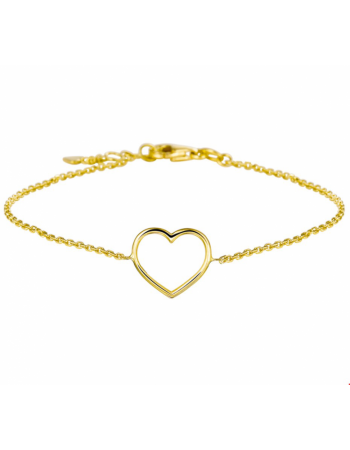 14 krt armband hart 17 - 18,5 cm - 17066
