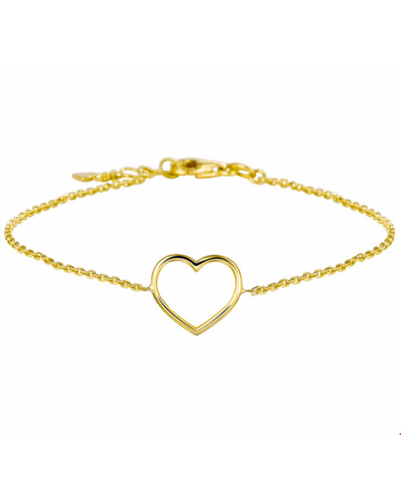 14 krt armband hart 17 - 18,5 cm - 17066