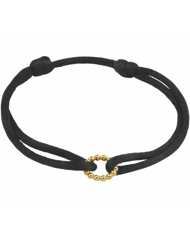 Armband satijn 14krt geelgouden rondje - 14941