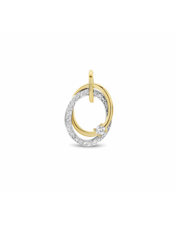 14krt Bicolor Hanger diamant 0.14ct H SI - 14949