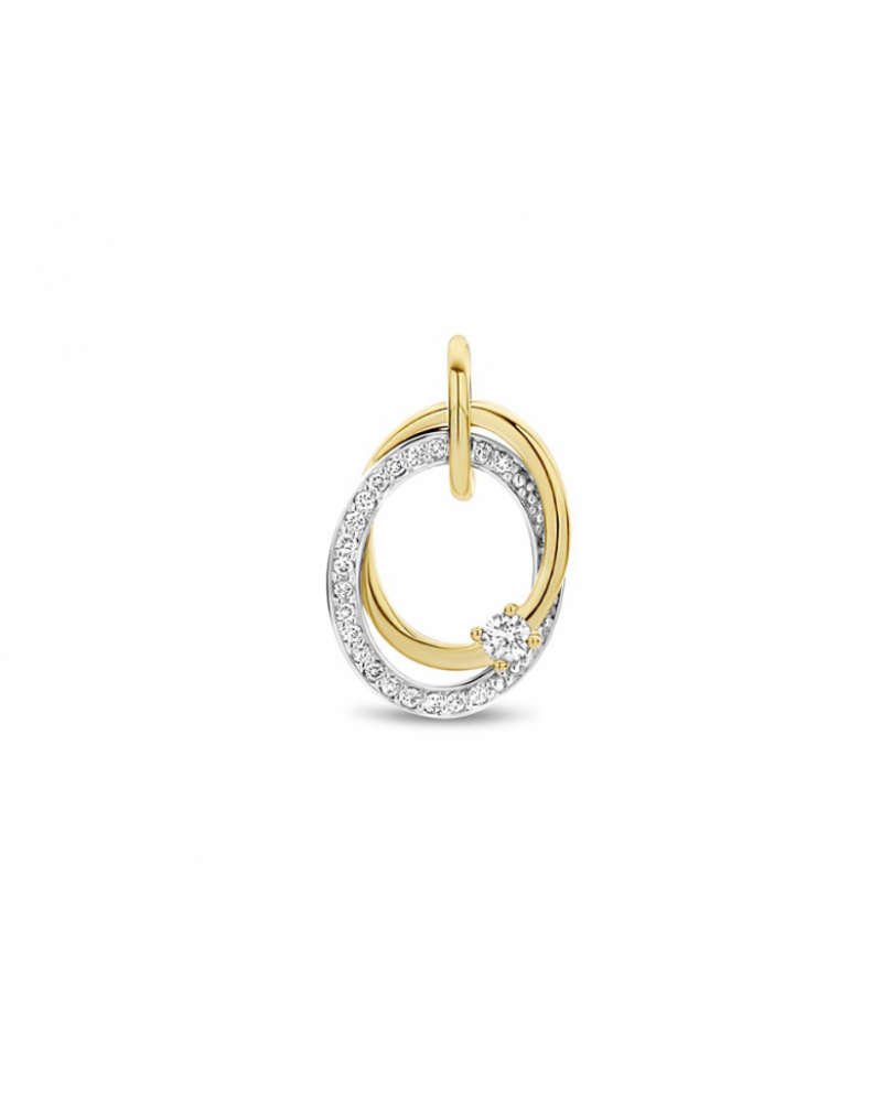 14krt Bicolor Hanger diamant 0.14ct H SI - 14949 14krt Bicolor Hanger diamant 0.14ct H SI - 14949