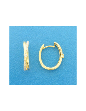 Klapoorringen diamant 0.14ct (2x 0.07ct)  H SI - 14977