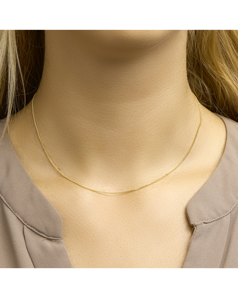 14krt gouden collier gourmette 1,0 mm - 16123 14krt gouden collier gourmette 1,0 mm - 16123
