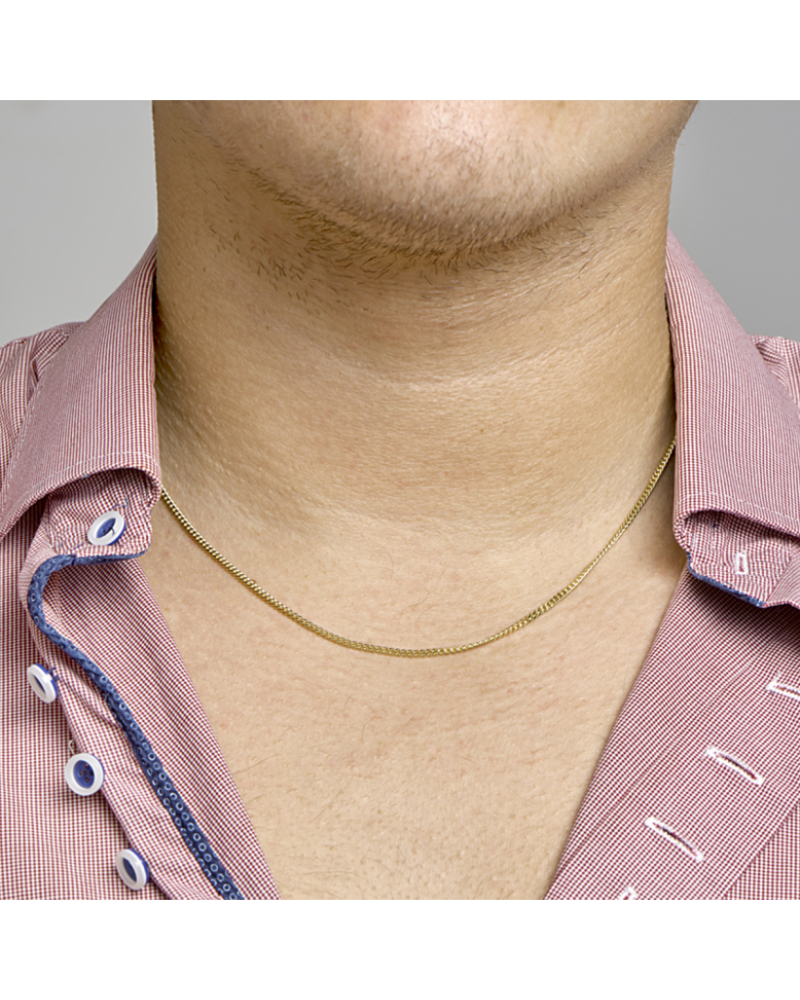 14krt gouden collier gourmette 2,1 mm 45cm - 16028 14krt gouden collier gourmette 2,1 mm 45cm - 16028