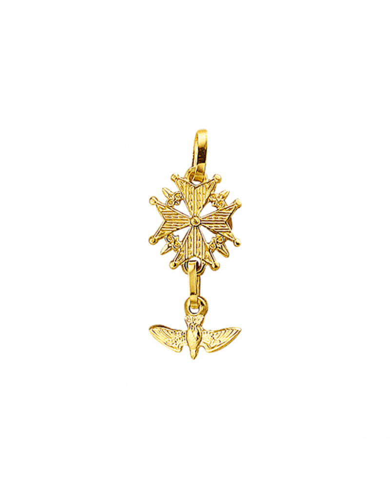 14 crt gouden hanger hugenoot kruis massief - 17948