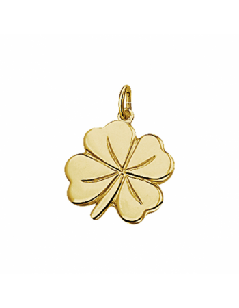 14 krt gouden hanger klaver - 15652 14 krt gouden hanger klaver - 15652