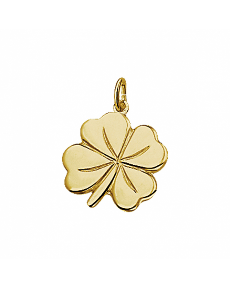 14 krt gouden hanger klaver - 15652 14 krt gouden hanger klaver - 15652