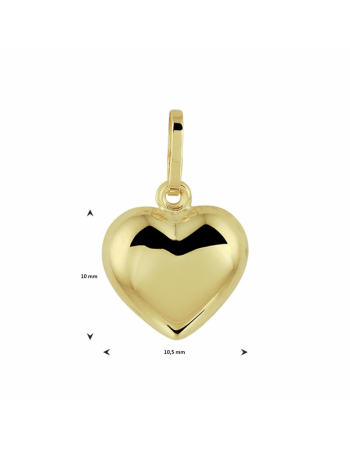 14 krt geelgouden hanger hart - 16118