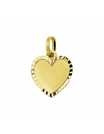 14 krt gouden graveerhartje mat gediamanteerd - 18016