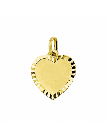 14 krt gouden graveerhartje mat gediamanteerd - 17539