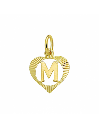 14 krt gouden hanger hart letter - 18017