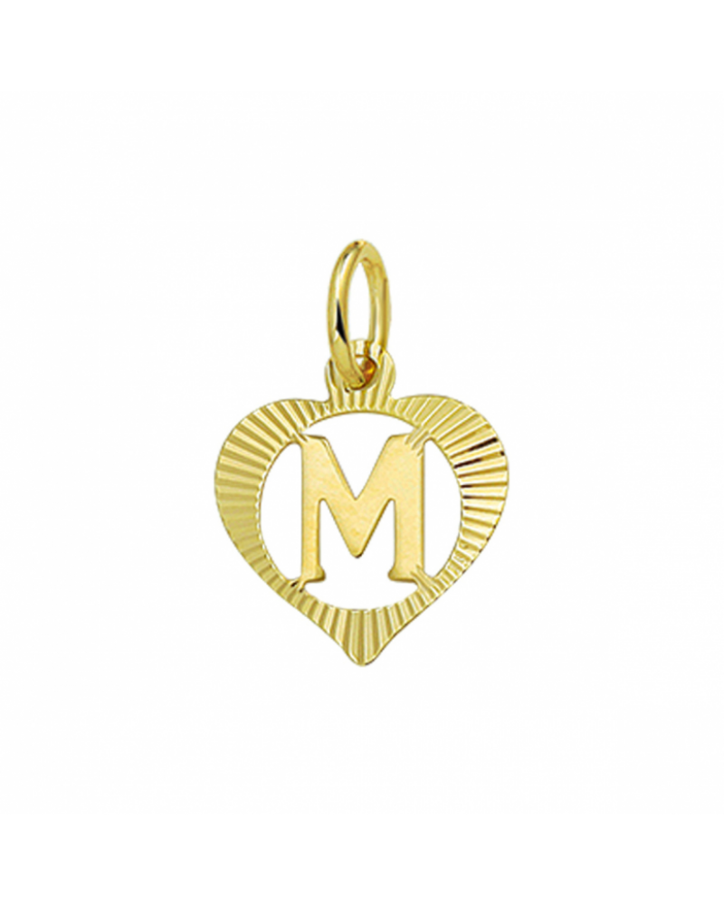 14 krt gouden hanger hart letter - 18017 14 krt gouden hanger hart letter - 18017
