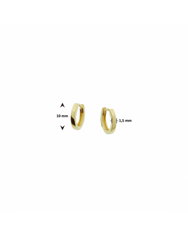 14 krt geelgouden klapoorringen vlak - 15625 14 krt geelgouden klapoorringen vlak - 15625