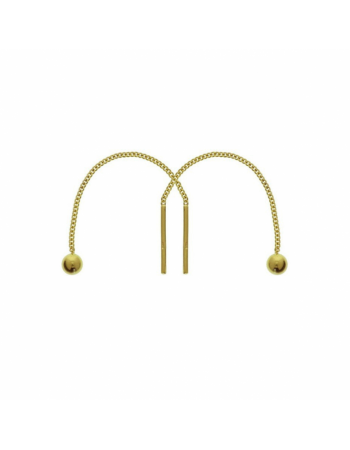 14 krt gouden doortrekoorbellen - 16485